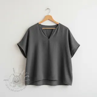 Kaksinkertainen harsokangas/musliini dark grey