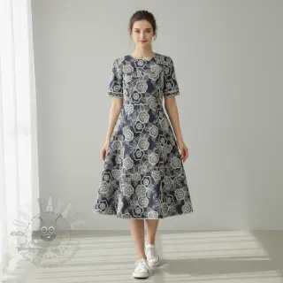Puuvillakangas JEANS EMBROIDERY Niva design Ja