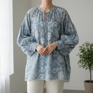 Bavlnená látka JEANS Embroidery Buttercup