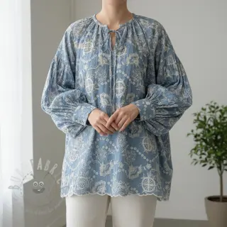 Puuvillakangas JEANS Embroidery Buttercup