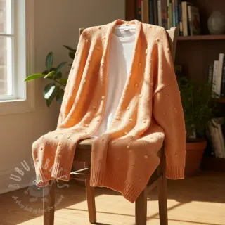 Svetrovina BIG KNIT DOT peach
