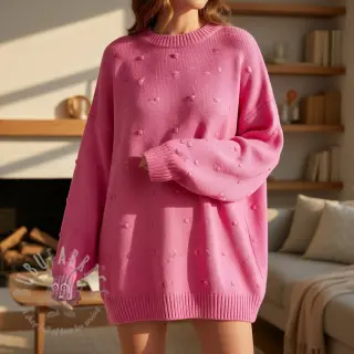 Neuletrikoo BIG KNIT DOT pink