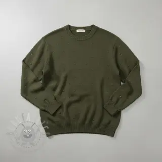 Neuletrikoo BIG KNIT DOT camo green