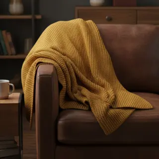 Svetrovina BIG KNIT mustard