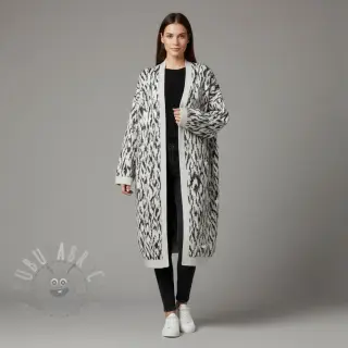 Neulekangas jacquard Comfy Blurry Ikat grey