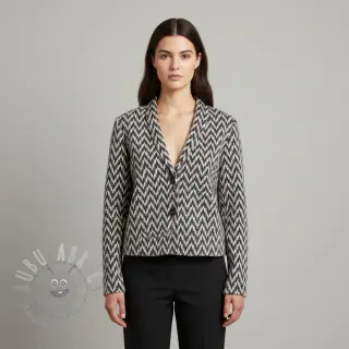 Neulekangas jacquard Comfilia Arrows grey