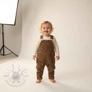 Vakosametti STRETCH Little flower taupe