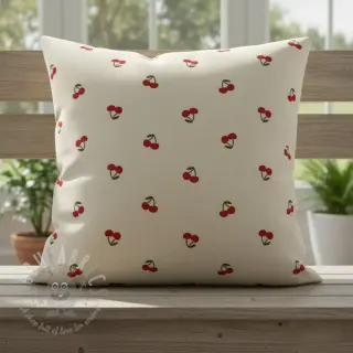 Sisustuskangas Linenlook Cherries natural
