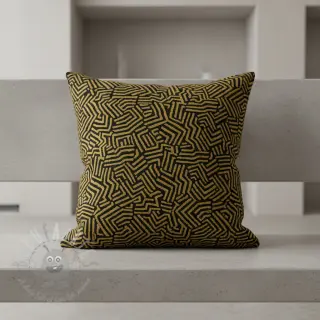 Sisustuskangas jacquard Mesopotamie noir jaune