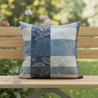 Sisustuskangas FRENCH TABLE CLOTH JACQUARD Cabosse allover indigo
