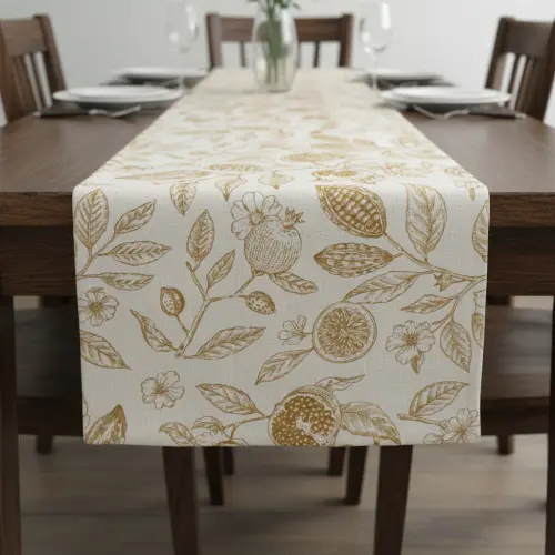 Dekoračná látka RUSTIC VINTAGE PRINT Granata peanut