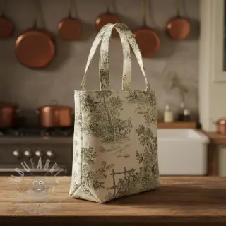 Sisustuskangas RUSTIC VINTAGE PRINT Gabrielle kaki