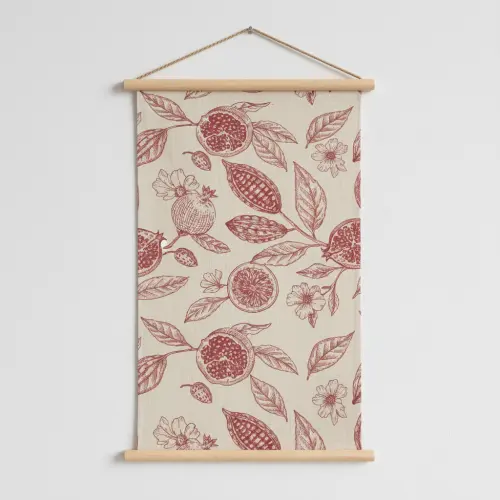 Dekoračná látka RUSTIC VINTAGE PRINT Granata groseille