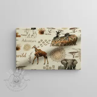Sisustuskangas Linenlook Wildlife Safari Trip digital print