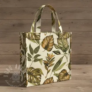 Sisustuskangas Linenlook Botanic Bold Leaf digital print