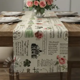 Sisustuskangas Linenlook Regal Newspaper digital print