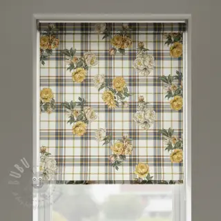 Sisustuskangas Linenlook Classic Peony Check digital print