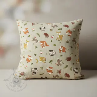Sisustuskangas Linenlook premium Forest Friend Animal