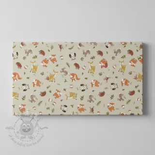 Sisustuskangas Linenlook premium Forest Friend Animal