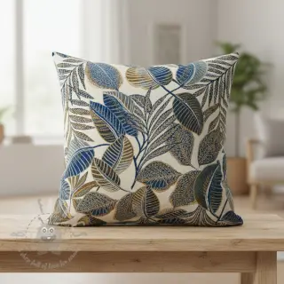 Sisustuskangas jacquard Cacao allover bleu