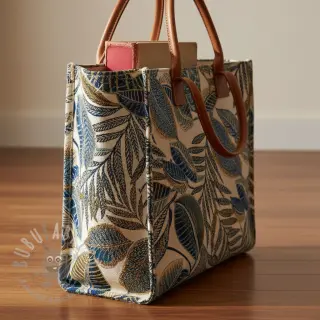 Sisustuskangas jacquard Cacao allover bleu