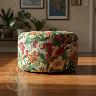 Sisustuskangas Linenlook Flashy Floral Party digital print