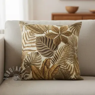 Sisustuskangas premium Leaf Embroidery digital print