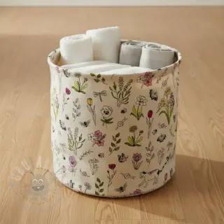 Sisustuskangas Linenlook Spring Doodle Time