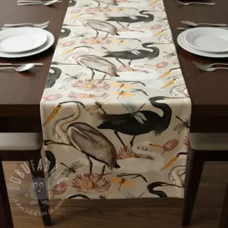 Sisustuskangas VELVET Heron bird camel