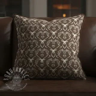 Dekoračná látka jacquard DOUBLE FACE Landhaus Deer Heart taupe