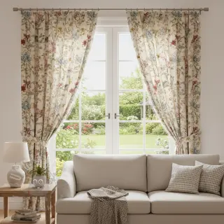 Sisustuskangas Linenlook premium Flower Dreamy Field digital print