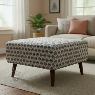 Sisustuskangas Linenlook Graphic Peacock
