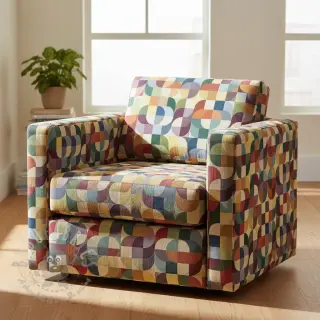 Sisustuskangas GOBELIN PREMIUM Graphic retro shapes