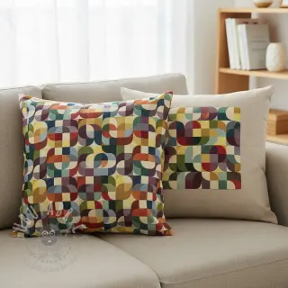 Sisustuskangas GOBELIN PREMIUM Graphic retro shapes
