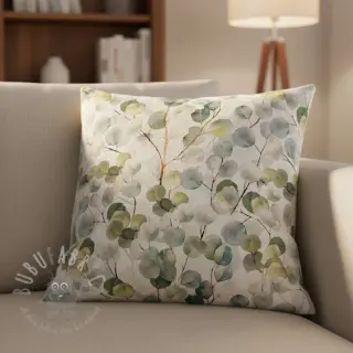 Sisustuskangas Linenlook Eucalyptus boho leaf digital print