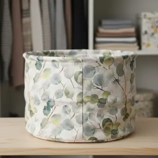 Dekoračná látka Linenlook Eucalyptus boho leaf digital print