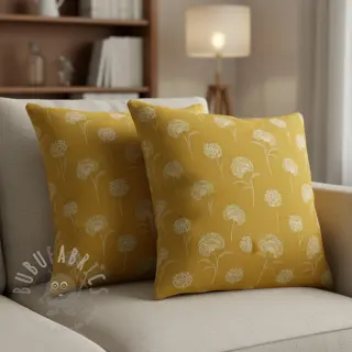 Sisustuskangas Linenlook Elegant dandelion golden yellow