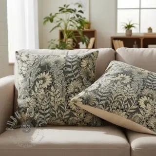 Sisustuskangas jacquard Boho leaves
