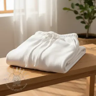 Harjattu collegekangas JOGGING white