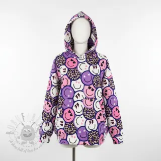 Collegekangas Happy faces purple digital print