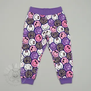 Collegekangas Happy faces purple digital print