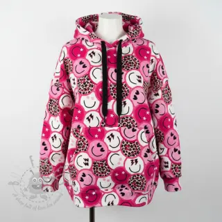 Collegekangas Happy faces pink digital print