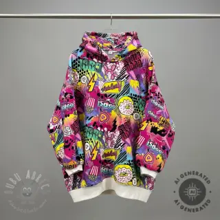 Collegekangas Manga fuchsia digital print