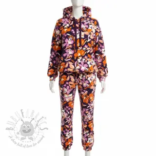 Collegekangas Bright flowers design purple ochre