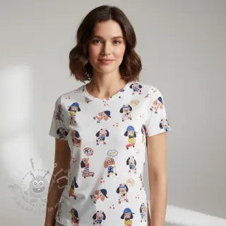 Neulos Dogs white digital print