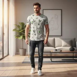 Úplet NEON Super heroes ecru melange