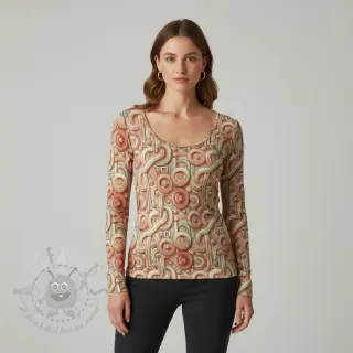 Neulos VISCOSE Unity orange digital print