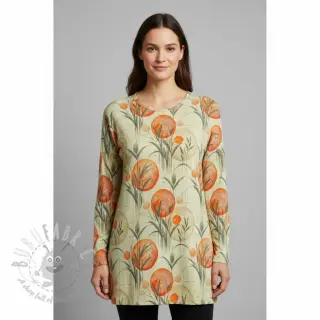 Neulos VISCOSE Enjoy The Silence orange digital print