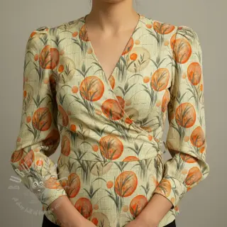 Neulos VISCOSE Enjoy The Silence orange digital print