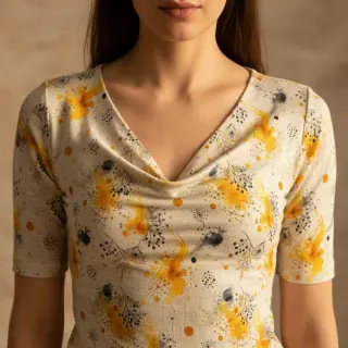 Úplet VISCOSE Soothing Fields yellow digital print